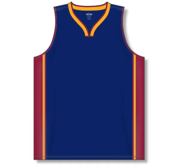 Athletic Knit (AK) B1715Y-544 Youth Navy/AV Red/Gold Pro Basketball Jersey