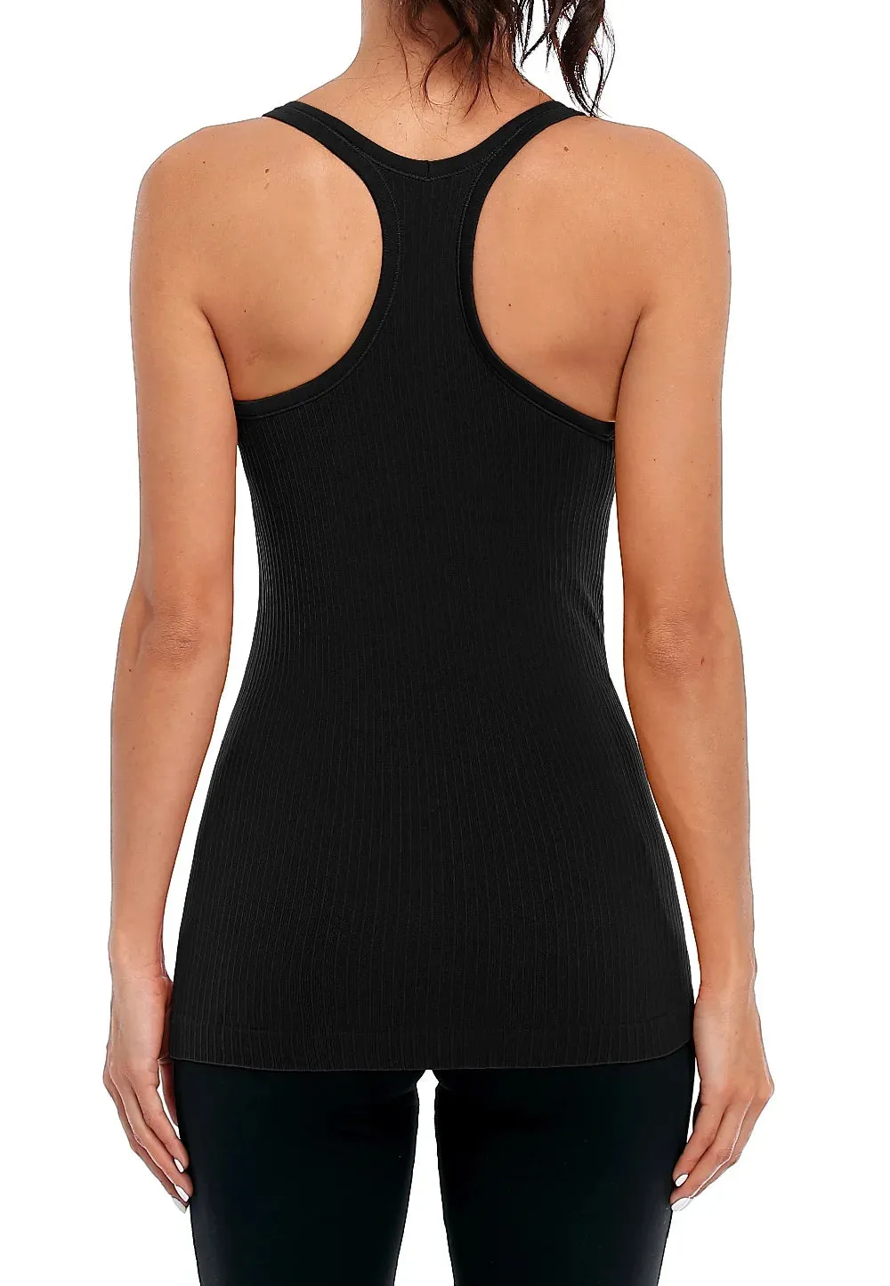 Attraco Women Camisole Racerback Design U-Neck Basic Breathable Sportswear Solid Soft Build-in Shelf Bra Running Tank Tops