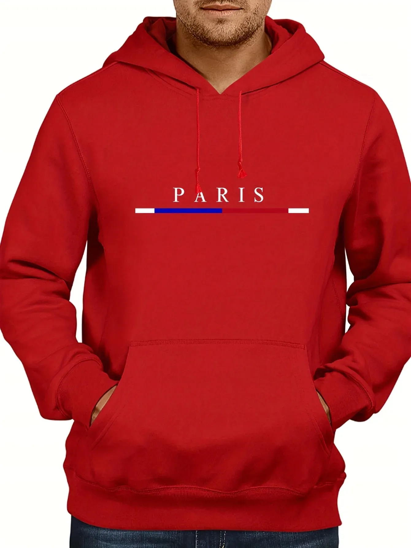 Autumn and Winter Ethnic Totem Loose Sweater for MenParis Letter Print Hoodie_ Cool Hoodies For Men