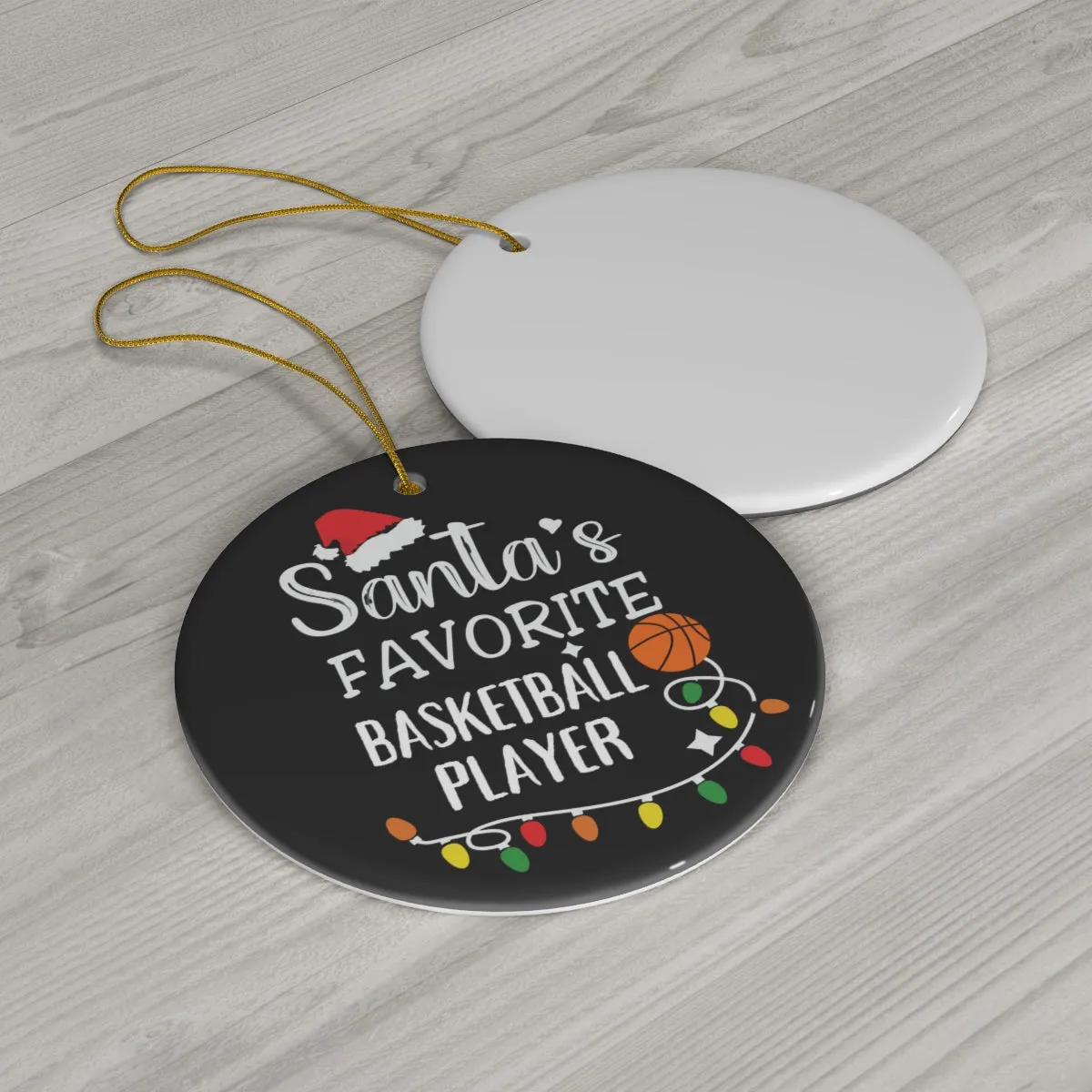 Basketball Ornament, Santa's Favorite Basketball Player, Christmas Ceramic Basketball Christmas Tree Ornament for Basketball Players