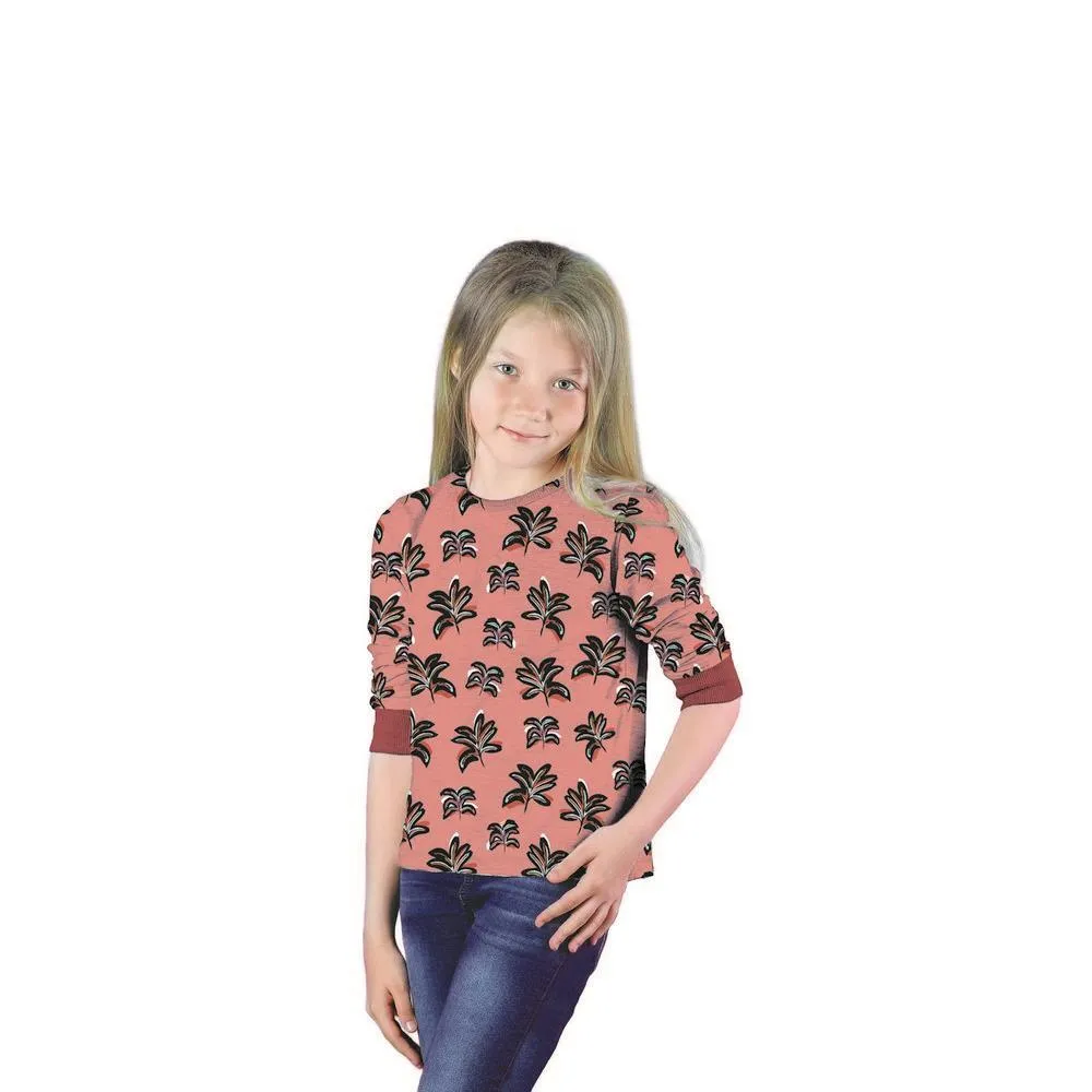 Black Leaf Fur Sweatshirt Fabric