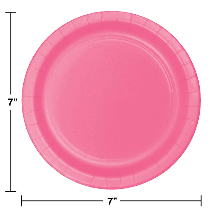 Bulk Candy Pink Value Friendly Paper Dessert Plates (96 per Case)
