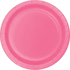 Bulk Candy Pink Value Friendly Paper Dessert Plates (96 per Case)