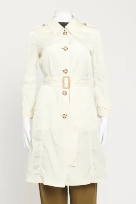 Cream Nylon Preowned Trench Coat