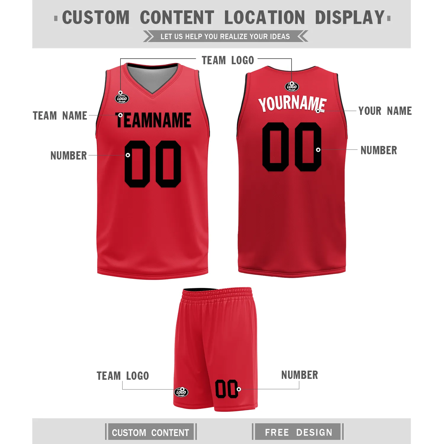 Custom Black Red Classic Style Reversible Basketball Uniform Personalized BBJR-D017018