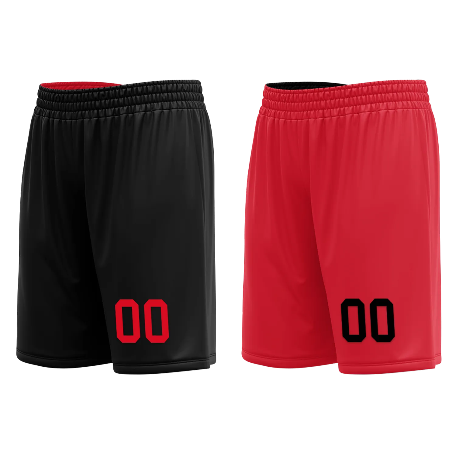 Custom Black Red Classic Style Reversible Basketball Uniform Personalized BBJR-D017018