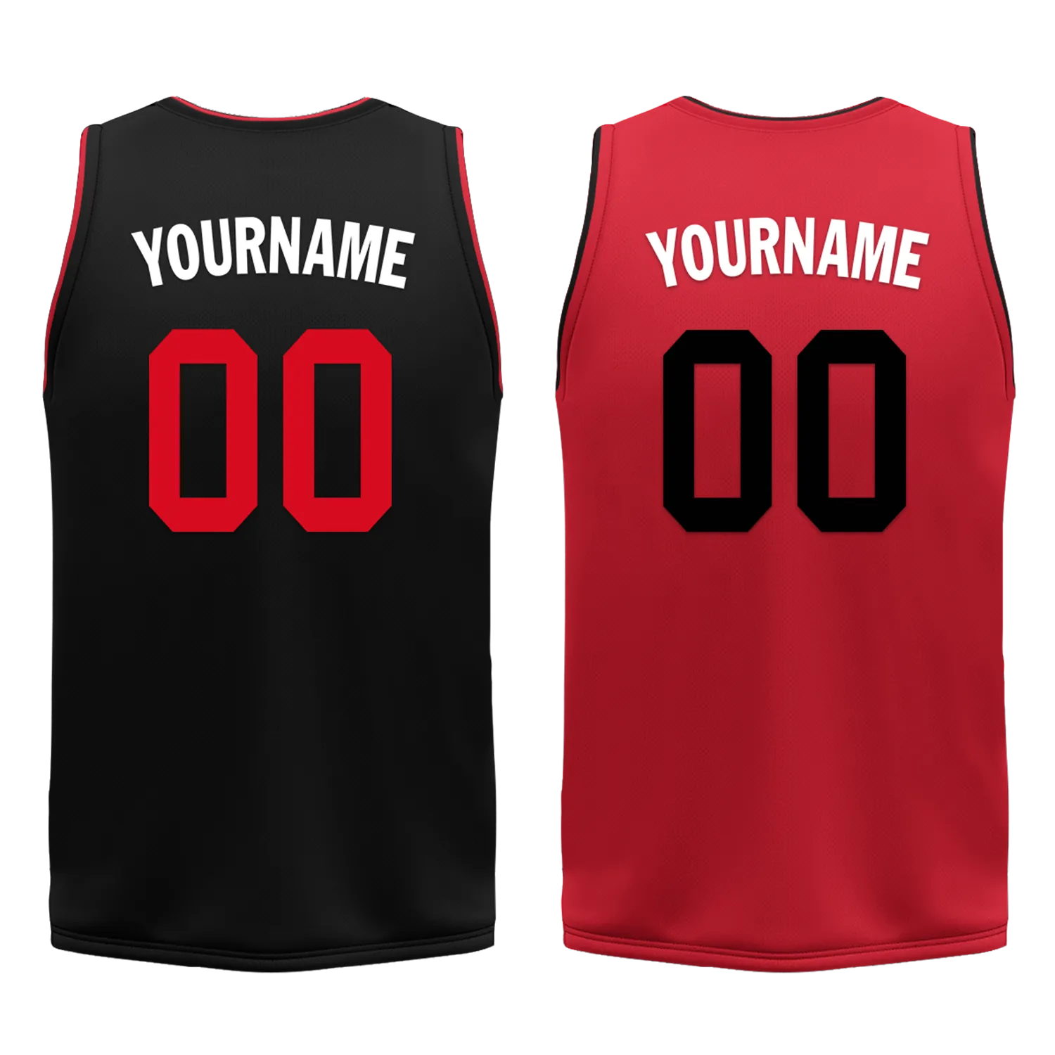 Custom Black Red Classic Style Reversible Basketball Uniform Personalized BBJR-D017018