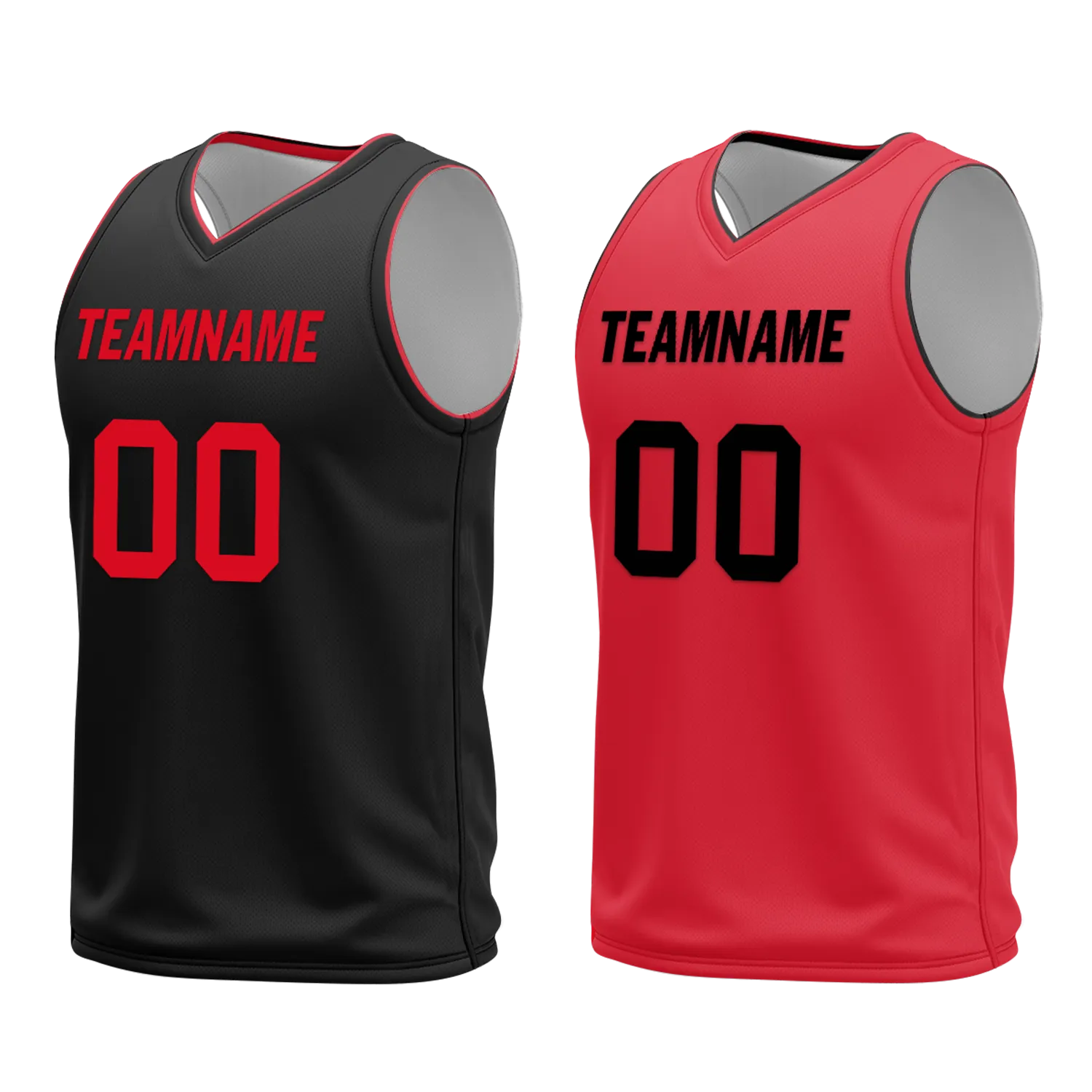 Custom Black Red Classic Style Reversible Basketball Uniform Personalized BBJR-D017018