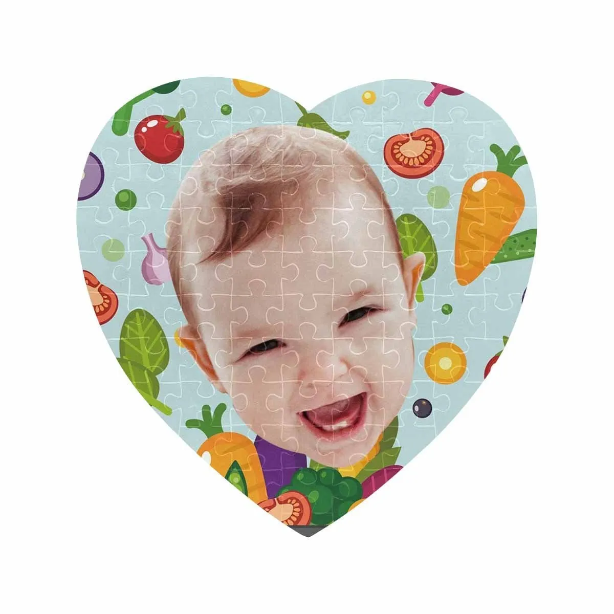 Custom Face Delicious Heart-Shaped Jigsaw Puzzle Best Indoor Gifts 75 Pieces