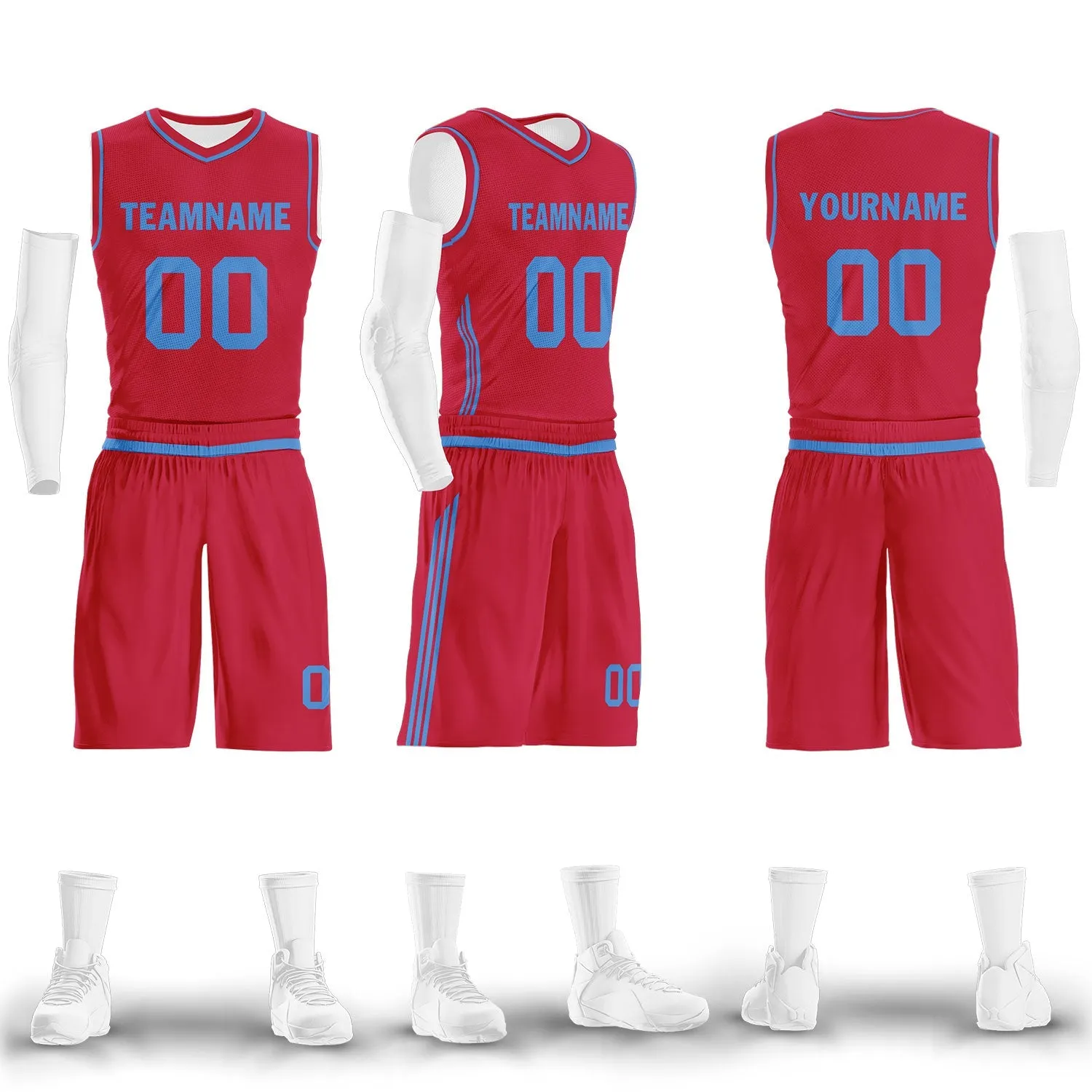 Custom Red Classic Style Sports Uniform Basketball Jersey BBJ01-D020105-23