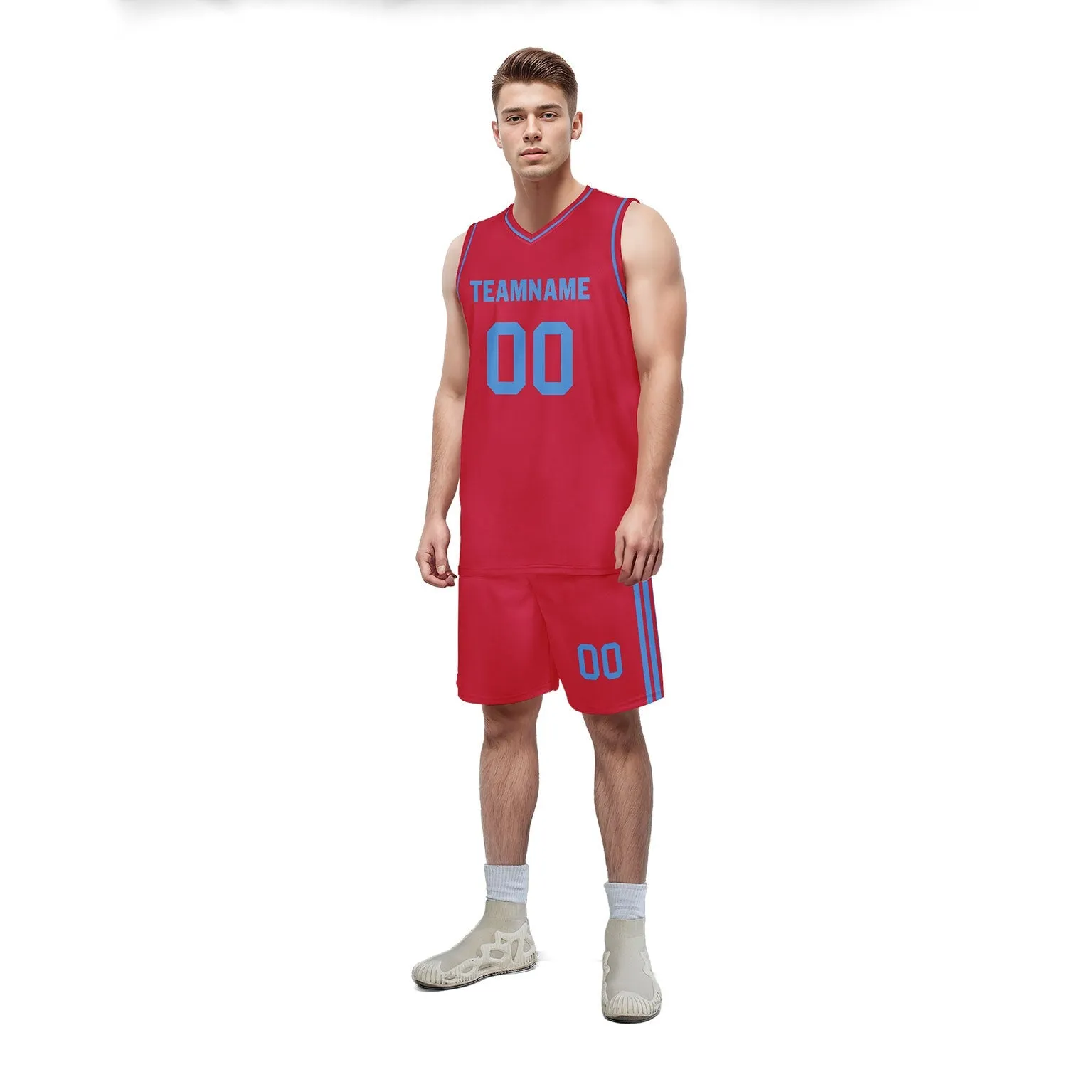 Custom Red Classic Style Sports Uniform Basketball Jersey BBJ01-D020105-23
