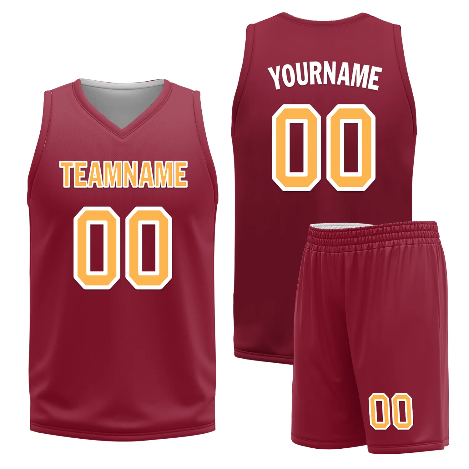 Custom White Red Classic Style Reversible Basketball Uniform Personalized BBJR-D017012