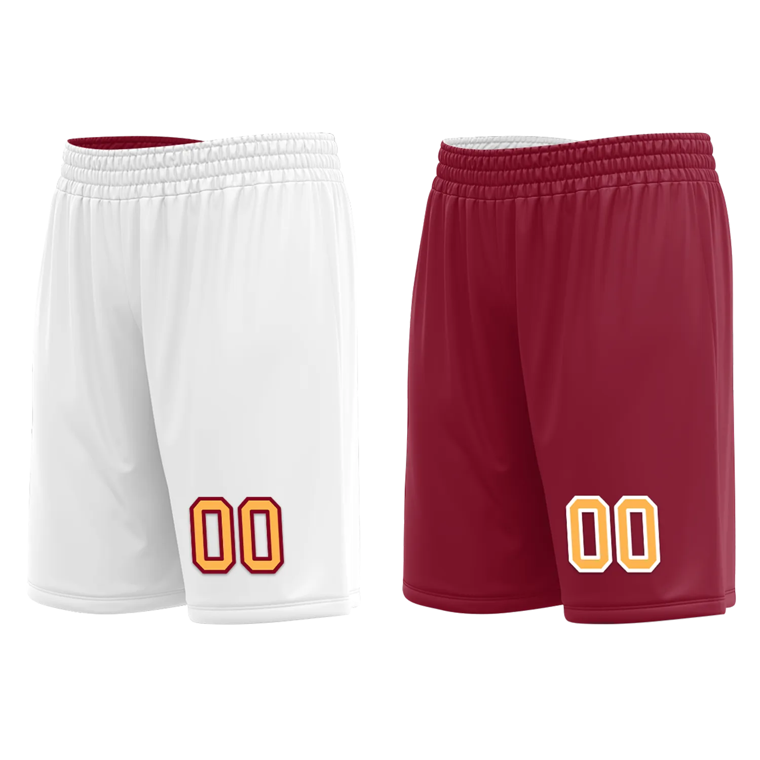 Custom White Red Classic Style Reversible Basketball Uniform Personalized BBJR-D017012