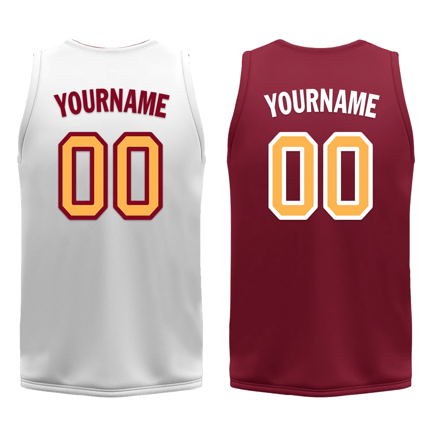 Custom White Red Classic Style Reversible Basketball Uniform Personalized BBJR-D017012