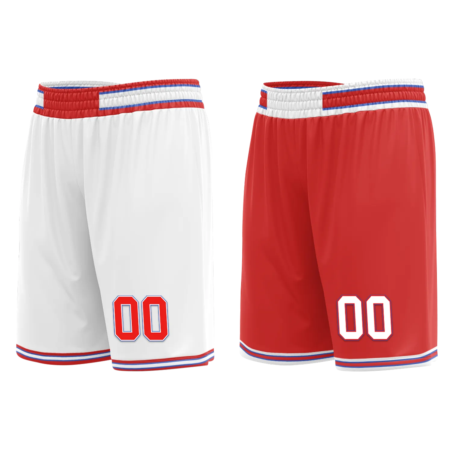 Custom White Red Classic Style Reversible Basketball Uniform Personalized BBJR-D017041
