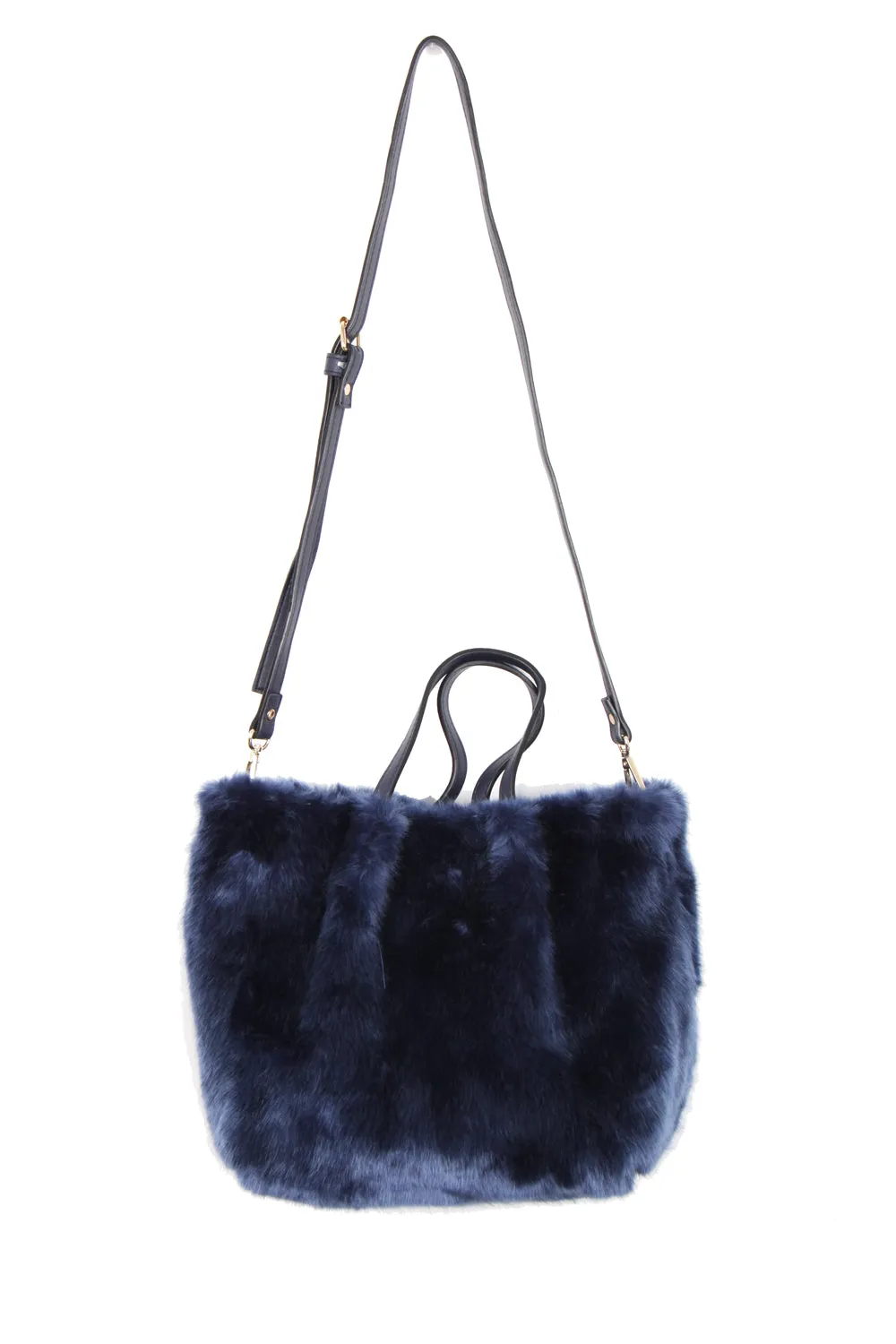 Faux Mink Fur Crossbody Handbag with Strap