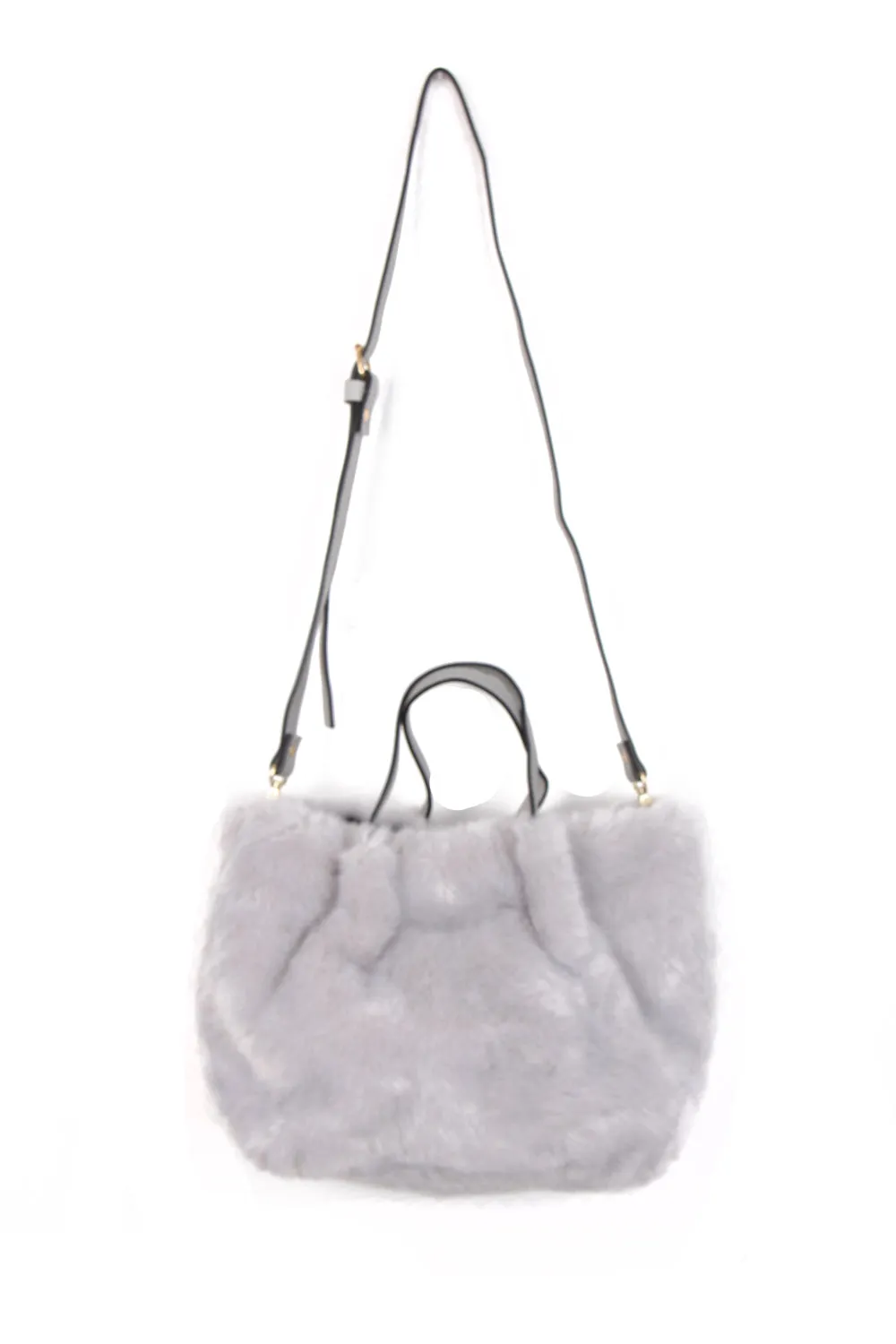 Faux Mink Fur Crossbody Handbag with Strap