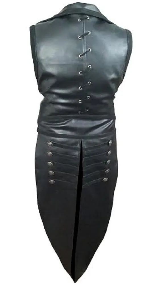 MENS STEAMPUNK COAT LEATHER GOTHIC TAIL COAT VAN HELSING - TAIL1