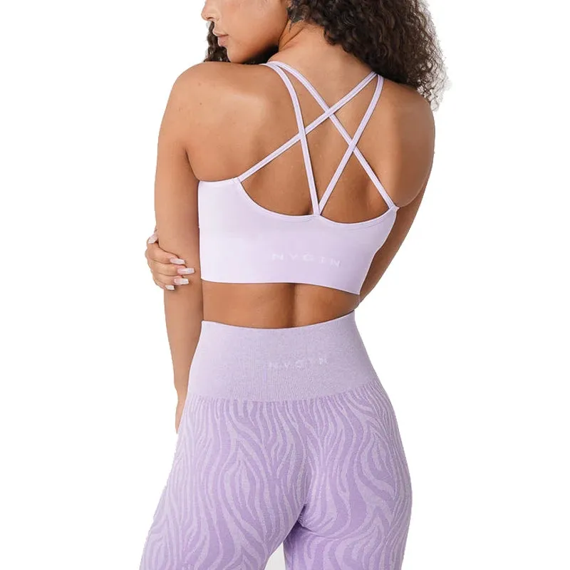 Nvgtn Seamless Flourish Seamless Bra Spandex Top Woman Fitness Elastic Breathable Breast Enhancement Leisure Sports Underwear