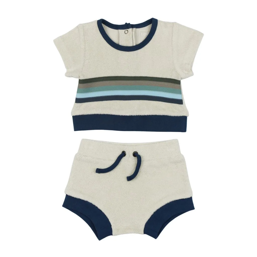 Organic Terry Tee & Shortie Set - Blues