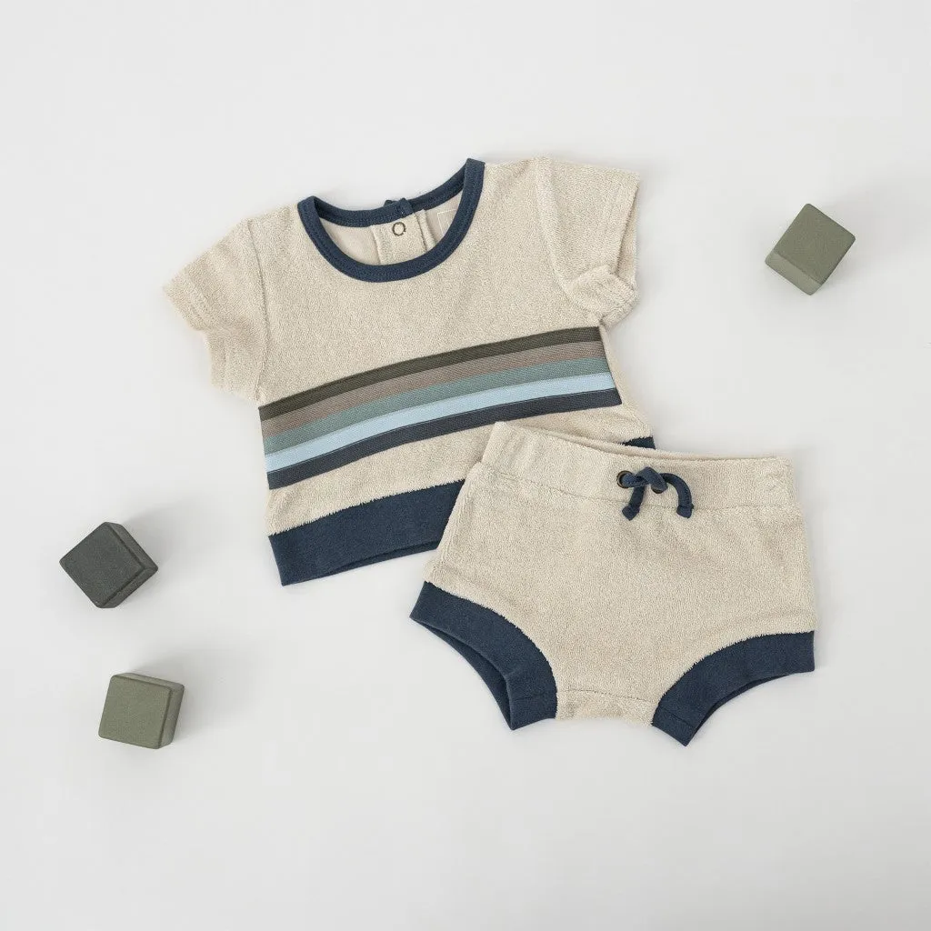 Organic Terry Tee & Shortie Set - Blues