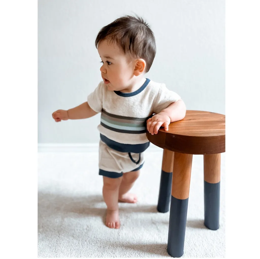 Organic Terry Tee & Shortie Set - Blues