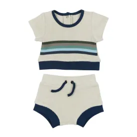 Organic Terry Tee & Shortie Set - Blues