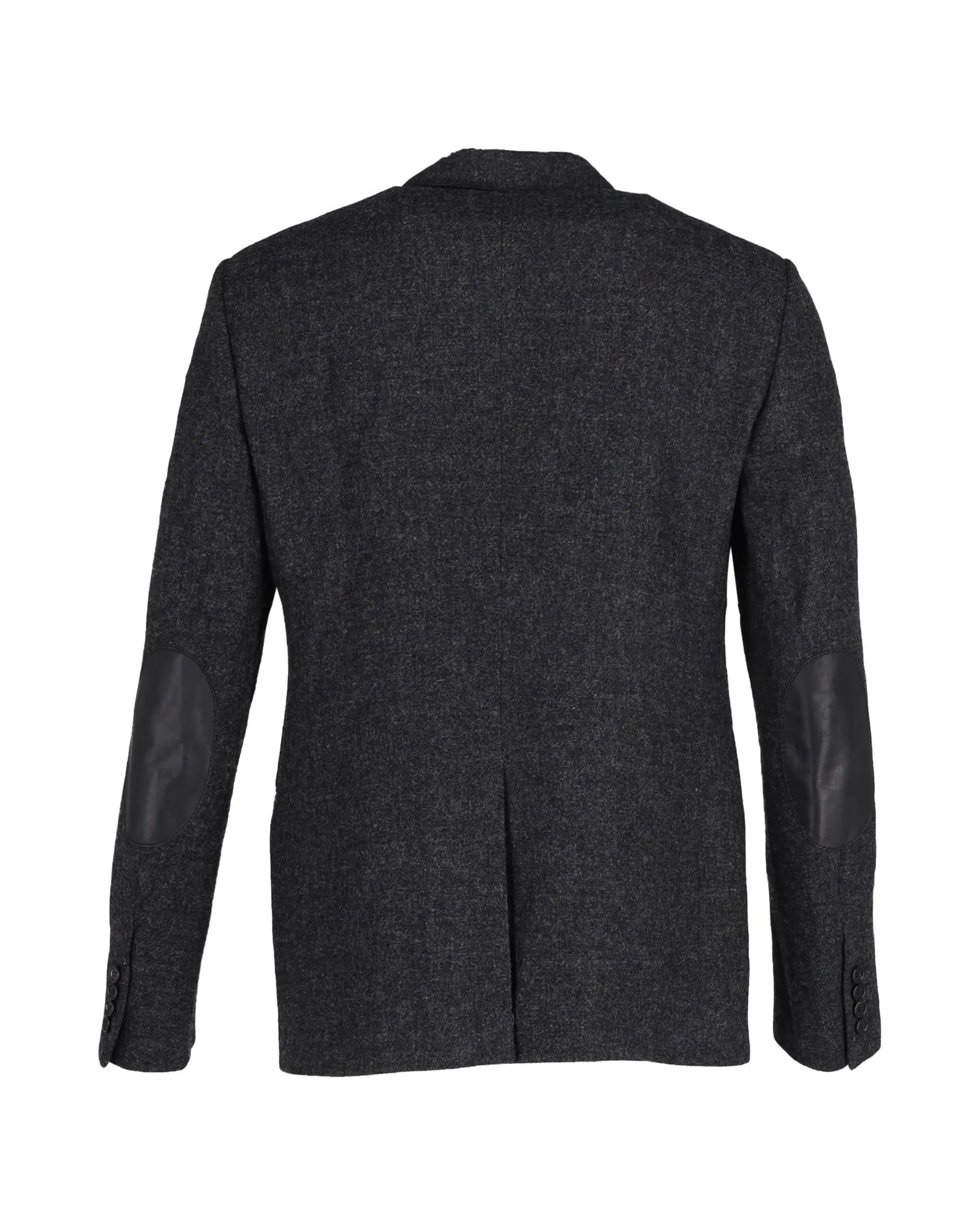 Single-Breasted Wool Blazer with Elbow Patches