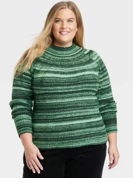 Women's Striped Sweaters,Green